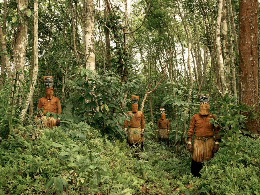 Photo Guardians of the Forest Yucuna indians, dressed for the little-known Baile del Muñeco, Colombian Amazon