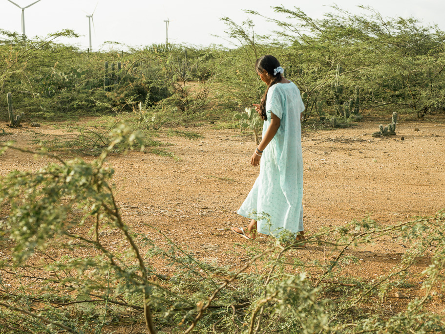 Photo Wayuu living up in the arid northern deserts of La Guajíra, where there is now a 20 megawatt wind farm in Jepírachi. 